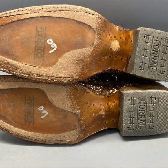 Corral Orix Glittered Inlay w/Studs Square Toe Size 11.5 - Picture 6 of 6